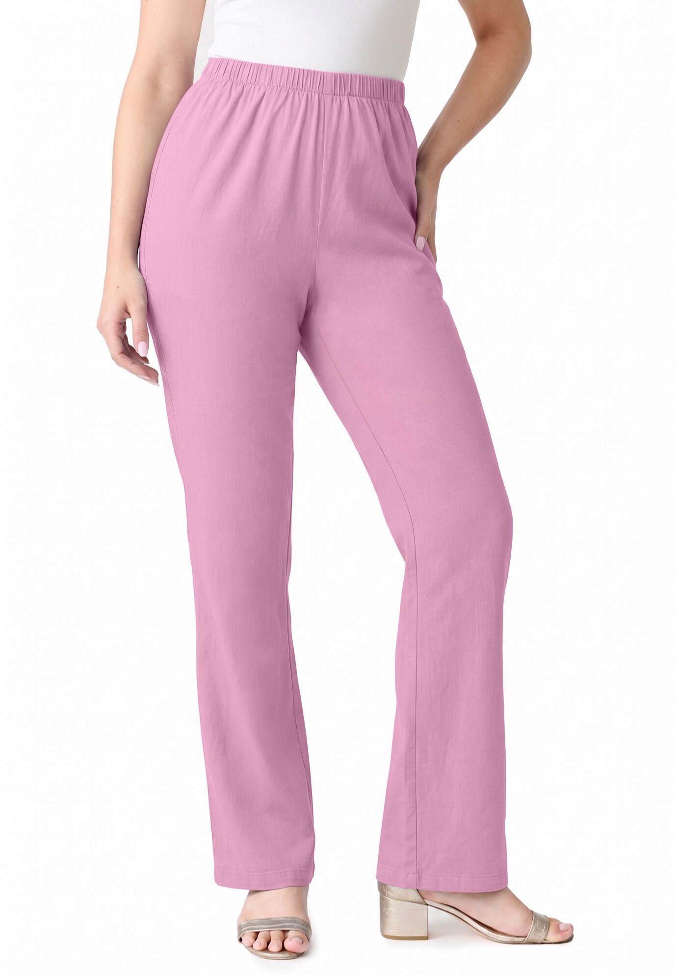 Plus Size Comfort Stretch Straight Leg Jean, MAUVE ORCHID, alternate image number 2