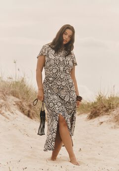Gathered Front Midi Dress