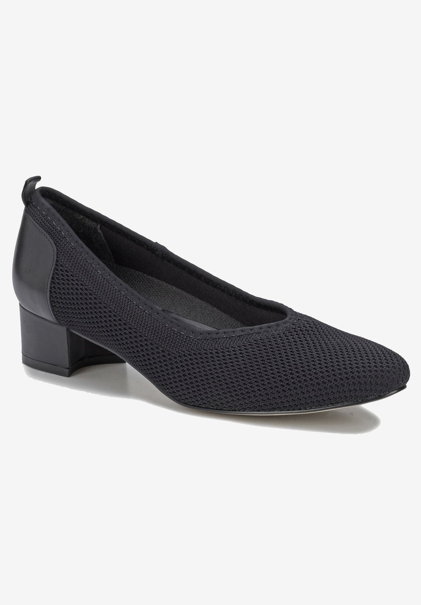 Hester Heeled Pump, BLACK KNIT LEATHER, hi-res image number 0