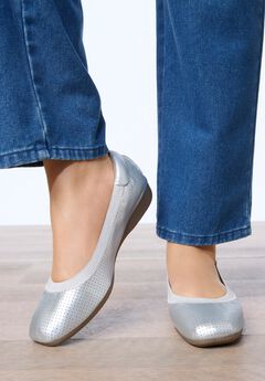 Silver Ballet Flats for Women