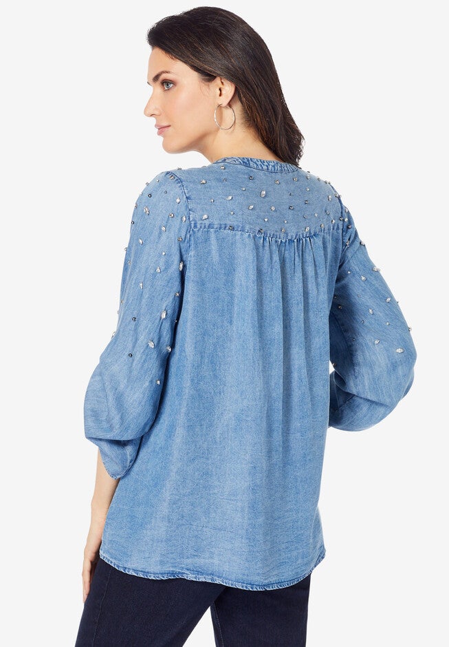 Glam-Embellished Big Shirt, , on-hover image number 1