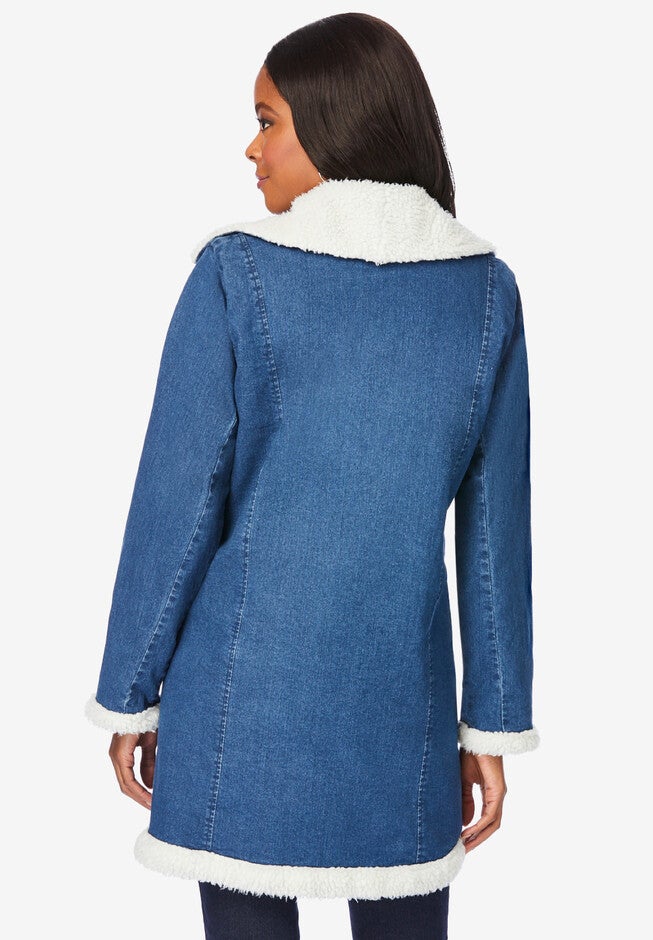 Sherpa-Lined Denim Jacket, , on-hover image number null