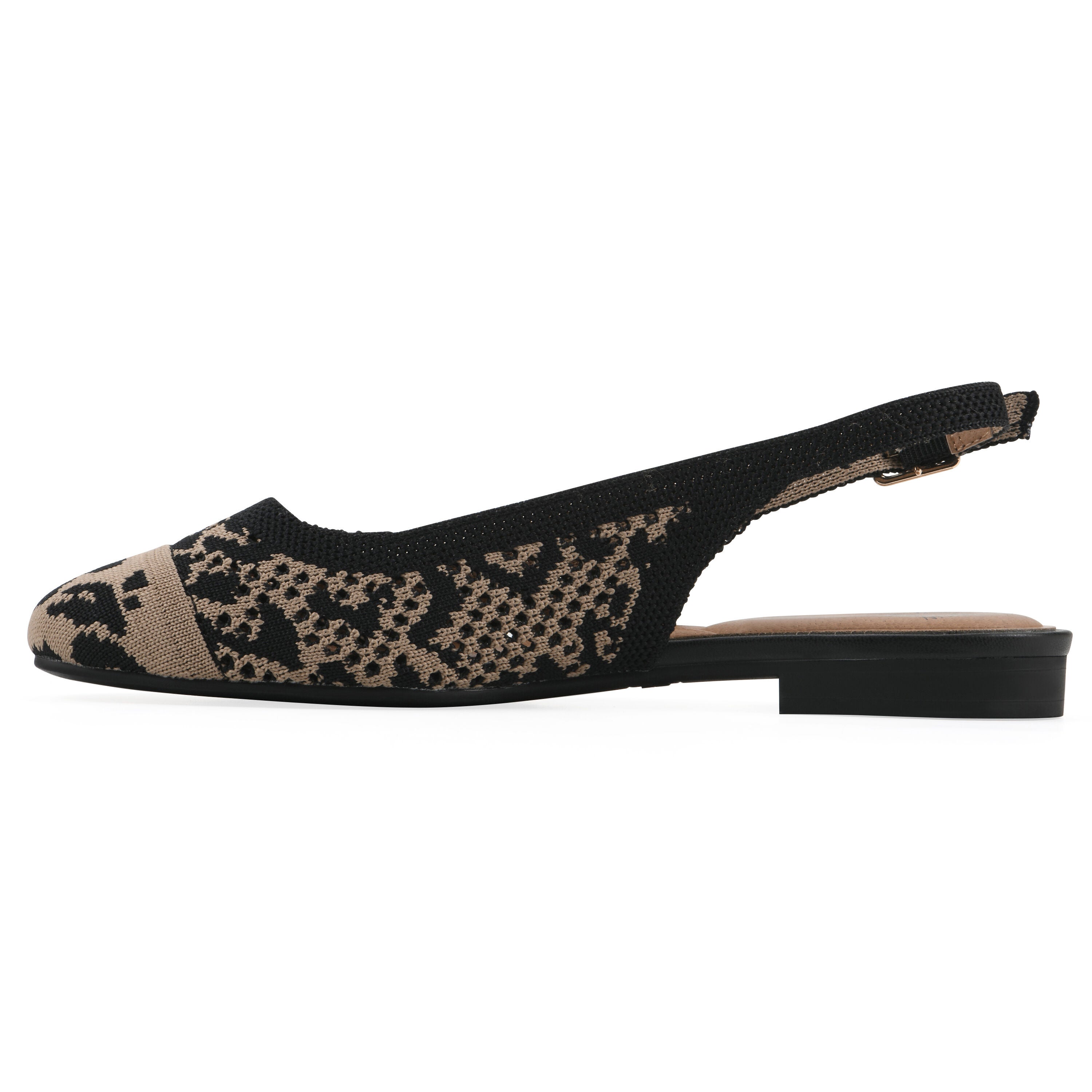 Bonie Sling Back Flat, LEOPARD FABRIC, alternate image number 3