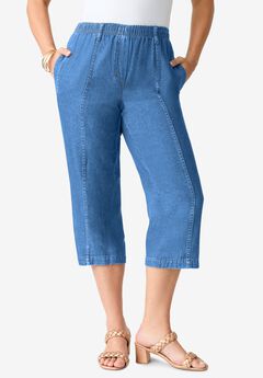 Plus Size Easy-Wear Straight Leg Capri