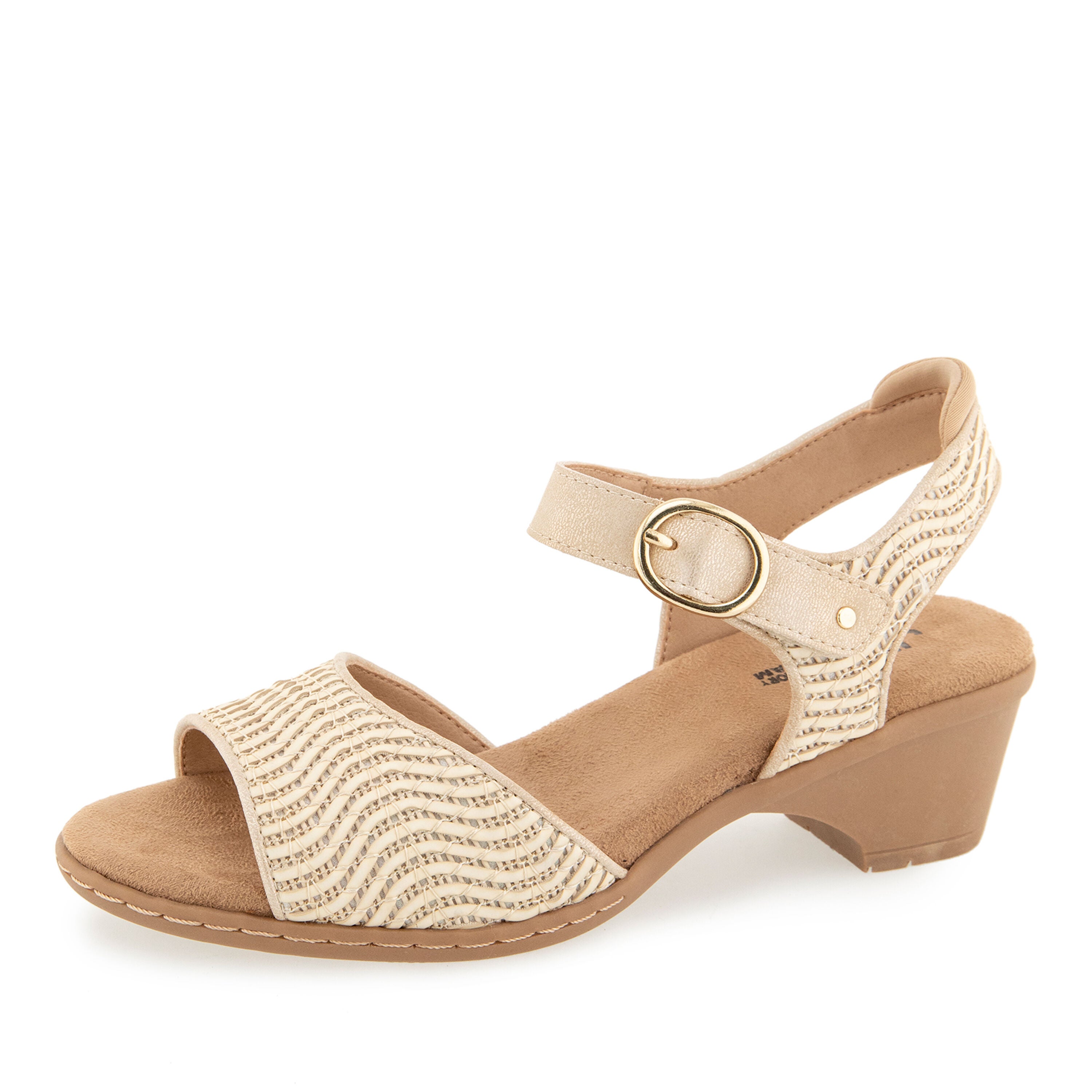 Jule Hook and Loop Wedge Sandal, CREAM SHIMMER, alternate image number 6