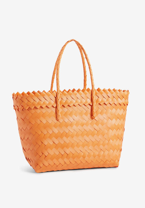 Woven Tote, ORANGE, hi-res image number null