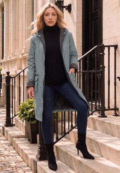 Plus Size Hooded Nylon Jacket