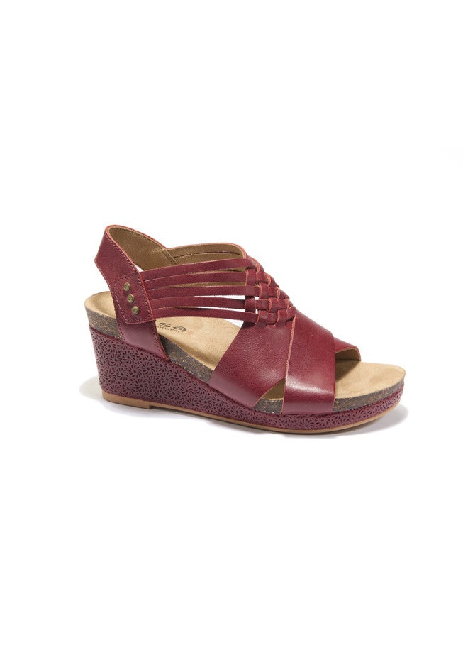 Gianna Wedge Sandal, DARK RED, hi-res image number 0