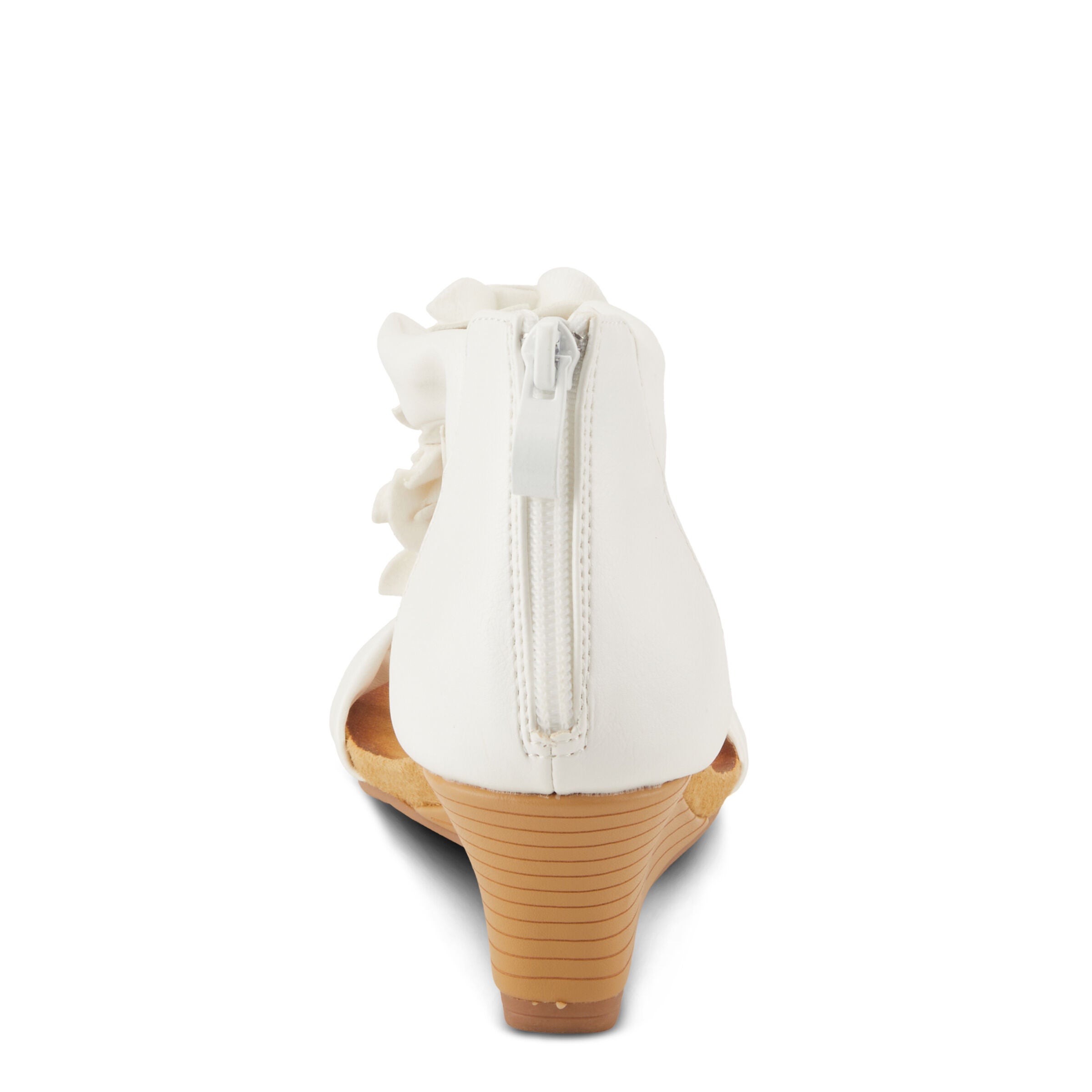 Harlequin Closed Back T-Strap Wedge Sandal, WHITE, on-hover image number 1