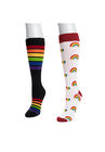Unisex 2 Pair Pack Knee High Pride Socks, , on-hover image number 1