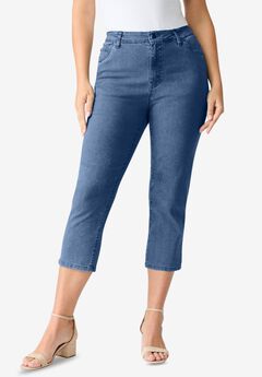 Plus Size Classic Stretch Capri Jean