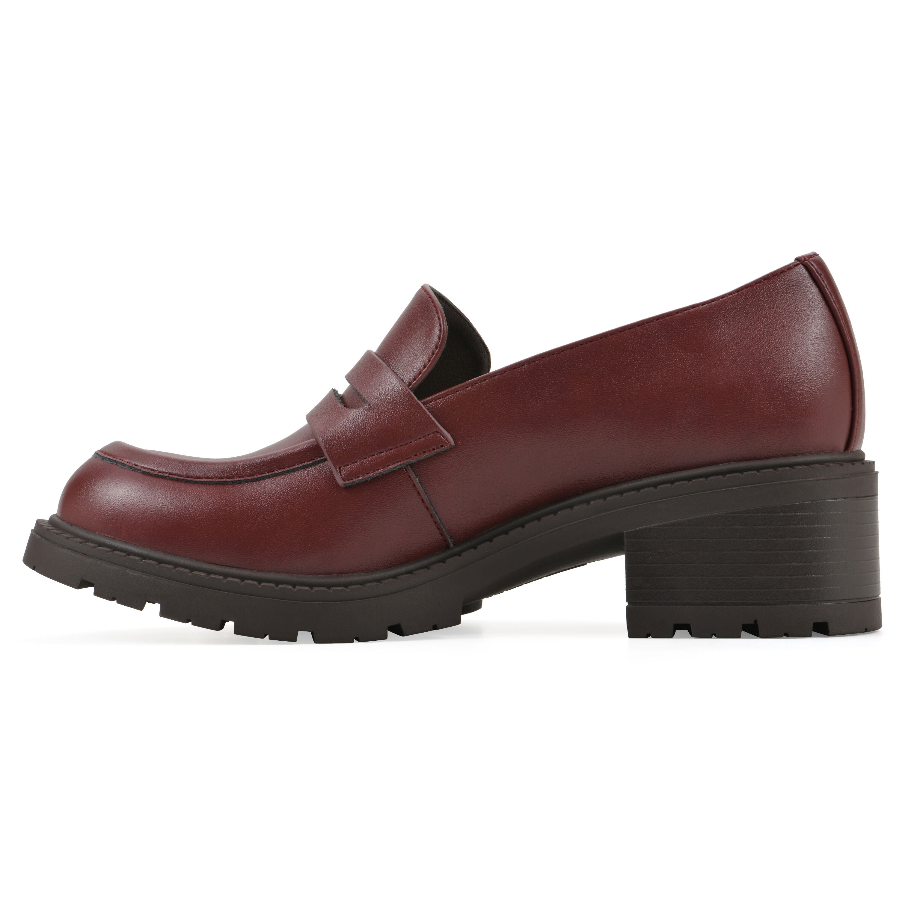 Brigetty Heeled Penny Loafer, BURGUNDY SMOOTH, alternate image number 3