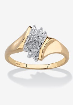 Gold & Sterling Silver Diamond Cluster Ring