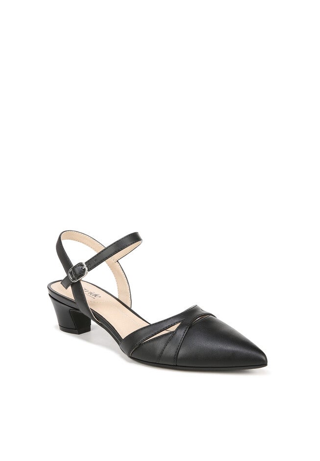 Marlee Slingback, BLACK FAUX LEATHER, hi-res image number 0
