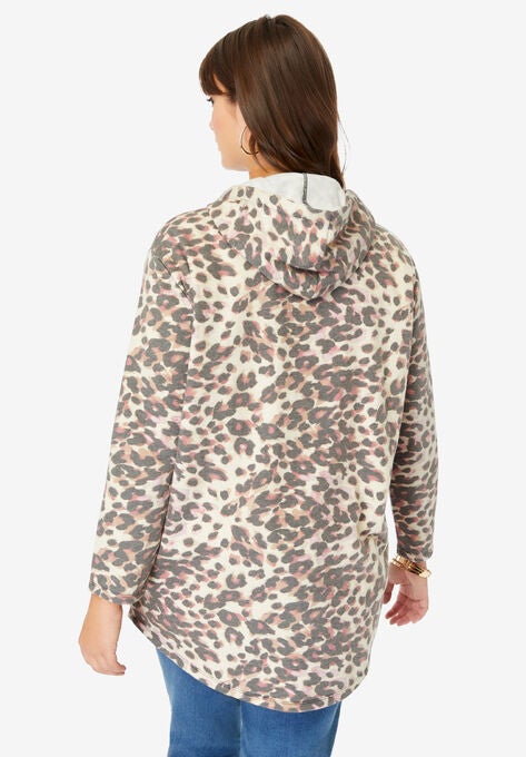 Fleece Zip Hoodie Jacket, , on-hover image number null
