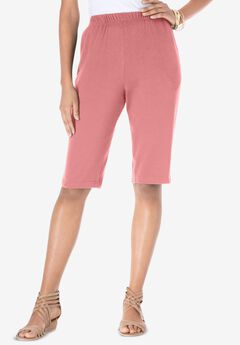 Plus Size Soft Knit Pull-on Bermuda Short