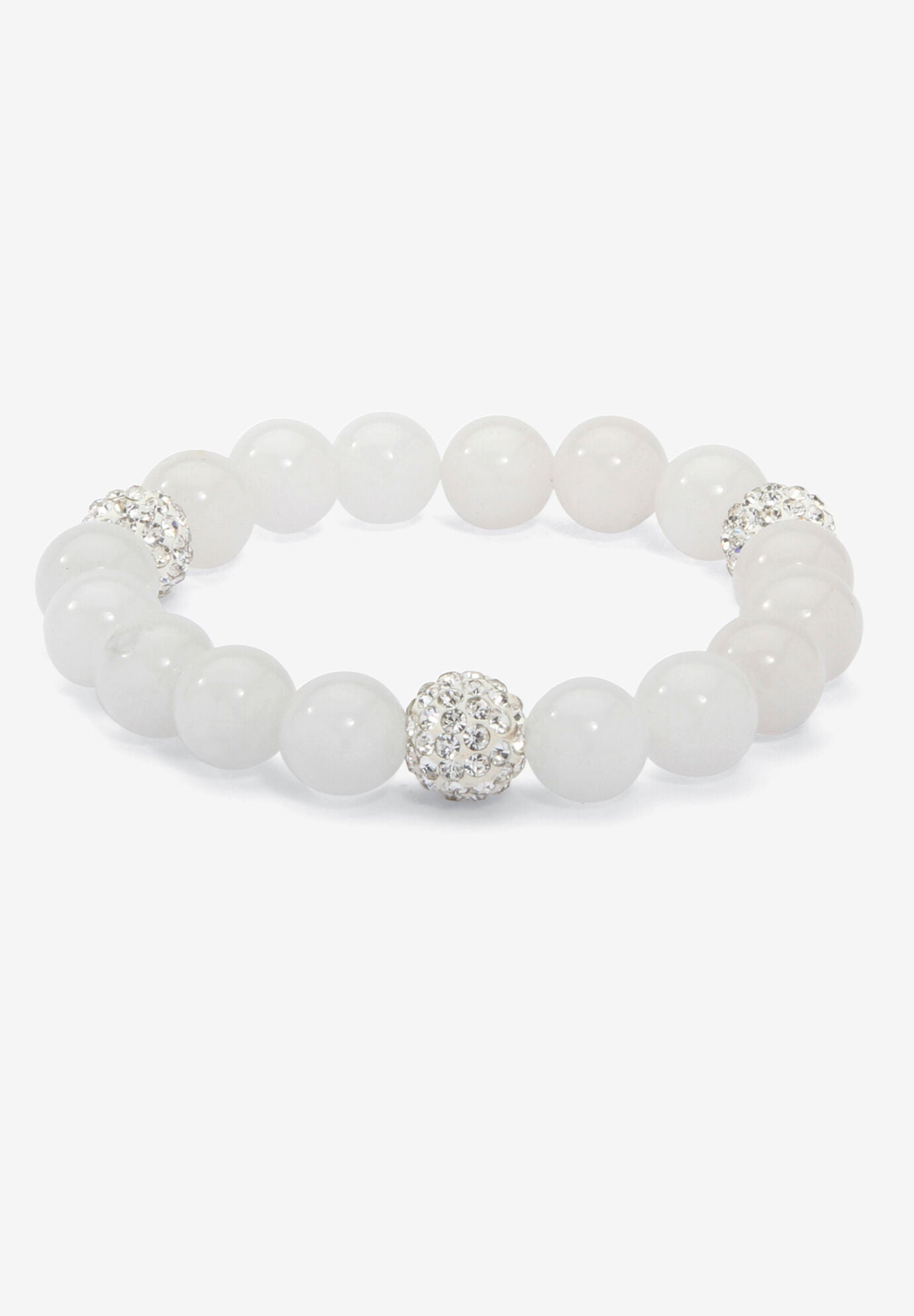 Simulated Birthstones Agate Stretch Bracelet 8 inches, APRIL, hi-res image number 0