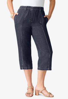 Plus Size Easy-Wear Straight Leg Capri