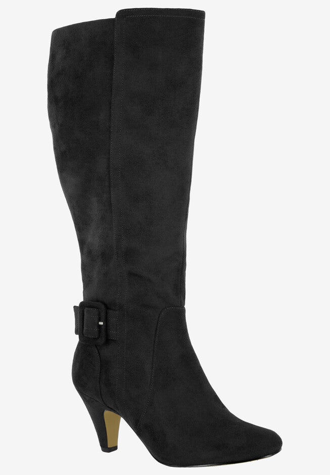 Knee-High Boot Troy II for Wide Calves, Black Super Suede | Catherines Knee-High Boot Troy II for Wide Calves, Black Super Suede | Catherines