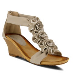 Harlequin Closed Back T-Strap Wedge Sandal