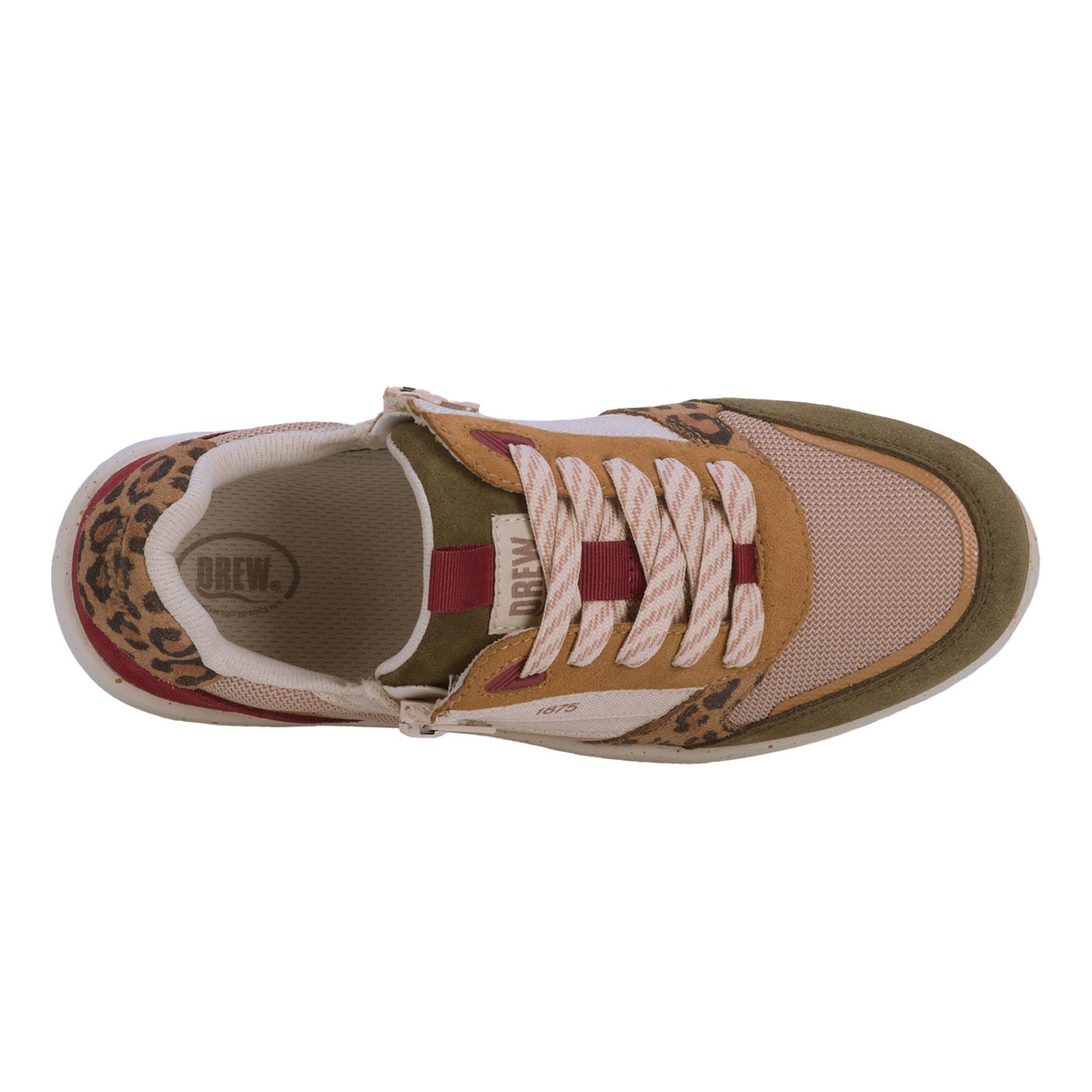 Happy Double Zip Sneaker, LEOPARD AND OLIVE, alternate image number 5