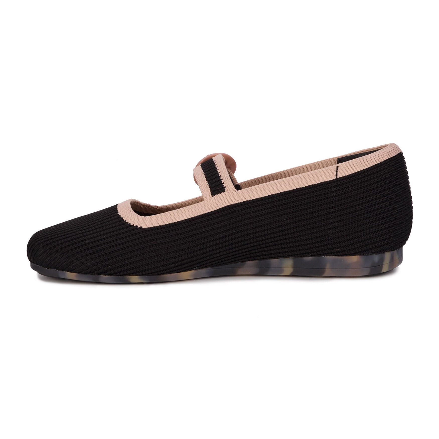 Naomi Mary Jane Stretch Flat, BLACK TAUPE KNIT, alternate image number 3