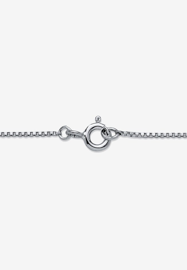 Platinum over Sterling Silver Solitaire Pendant Cubic Zirconia 18 inches, , on-hover image number 1