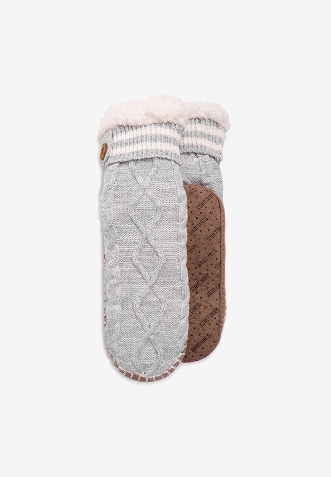 Chunky Short Slipper Socks, MEDIUM GREY HEATHER, hi-res image number null