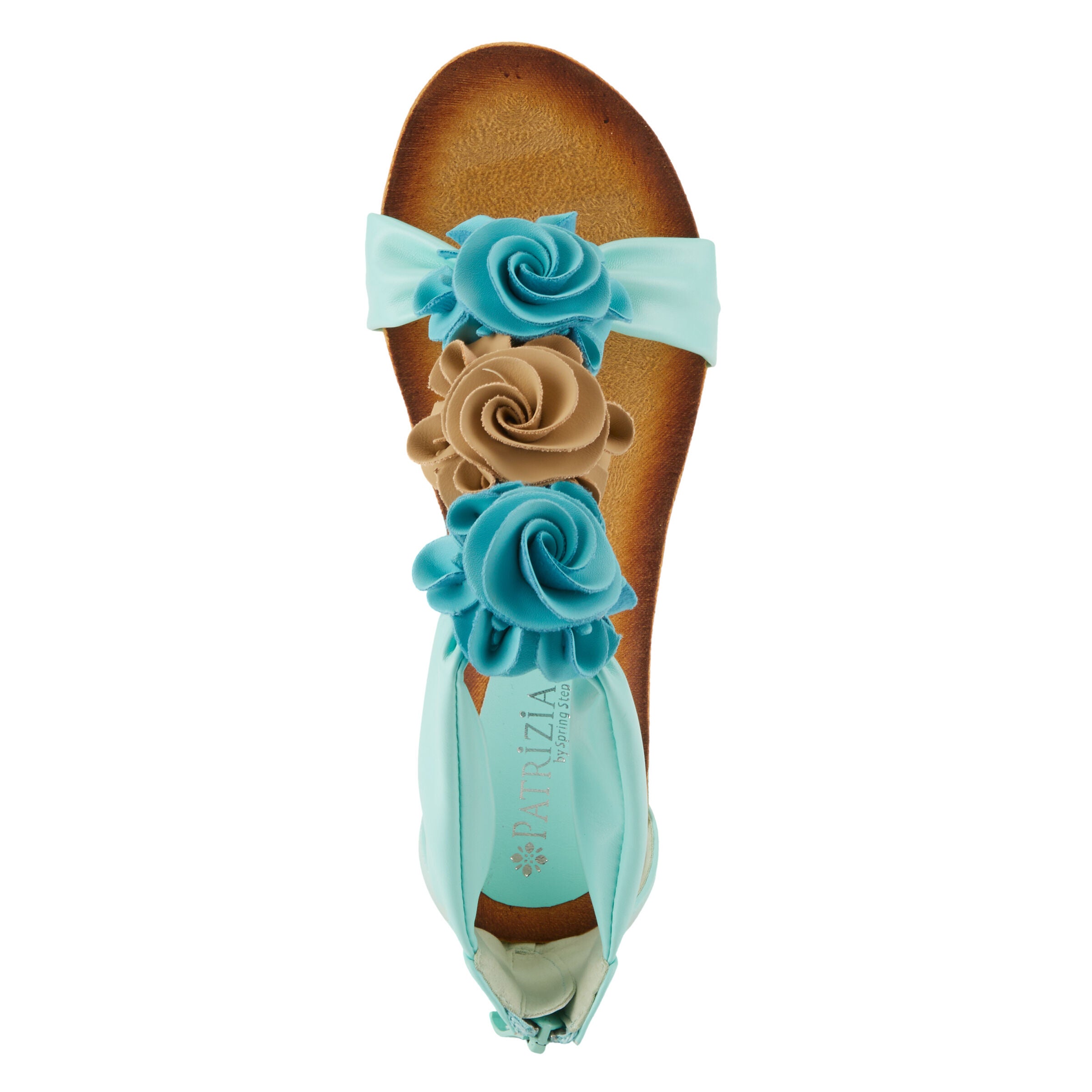 Harlequin Closed Back T-Strap Wedge Sandal, AQUA, alternate image number 3