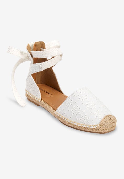 The Shayla Flat Espadrille, WHITE EYELET, hi-res image number null