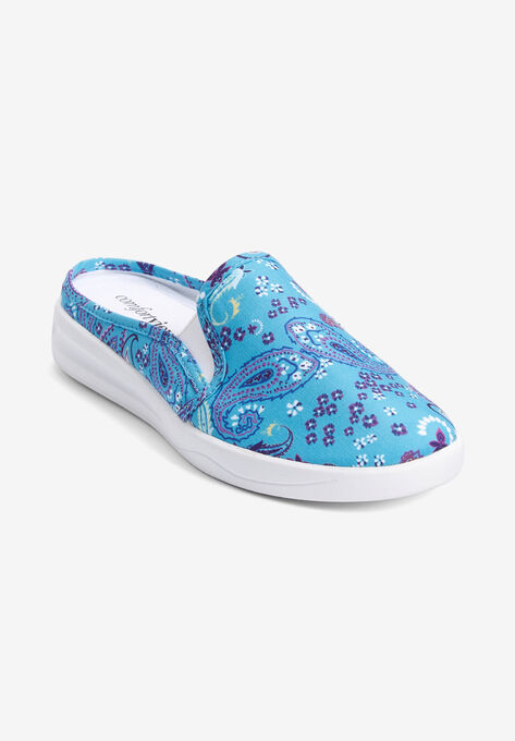 The Camellia Slip On Sneaker Mule, PRETTY TURQUOISE PAISLEY, hi-res image number null