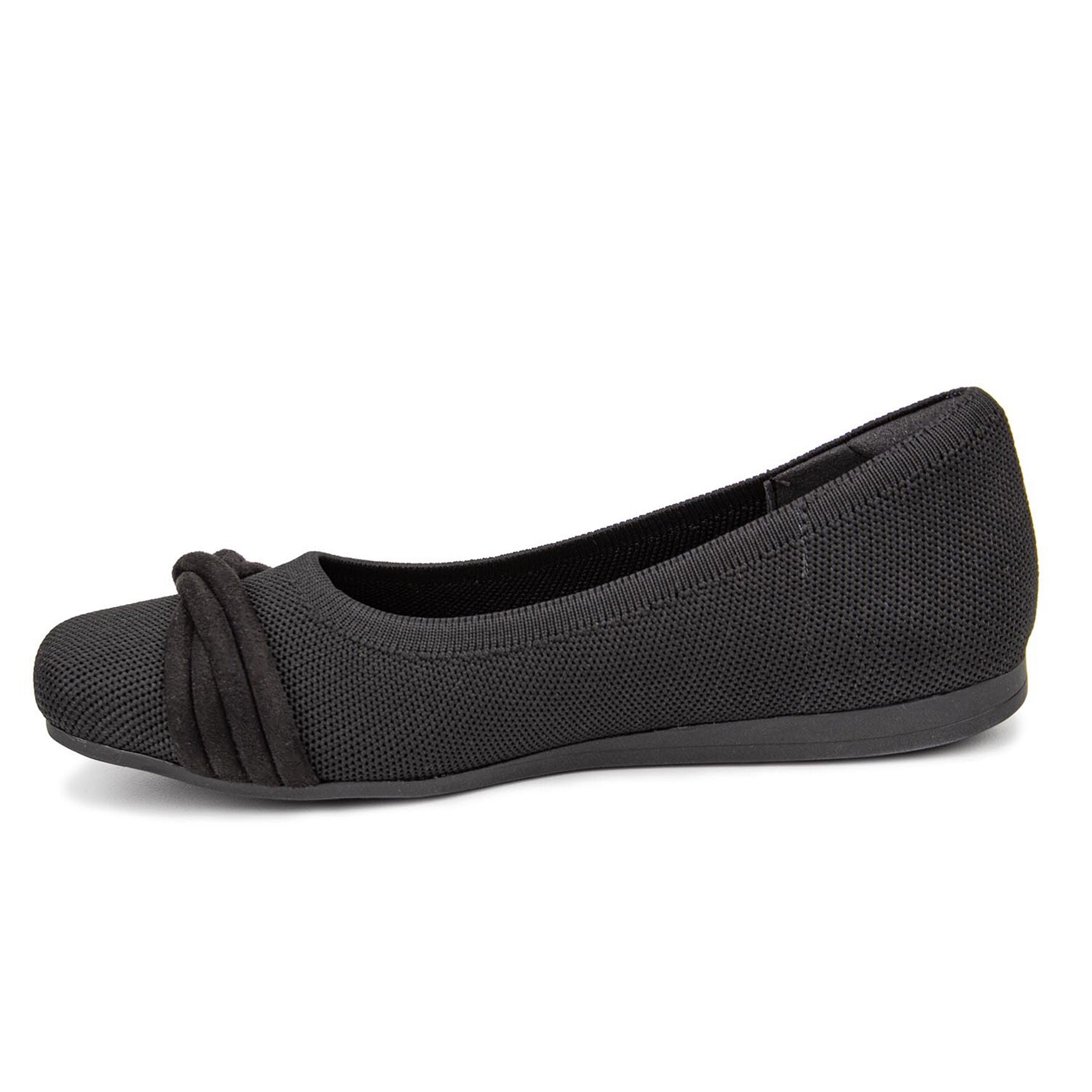 Nissa Square Toe Stretch Knit Flat, BLACK KNIT, alternate image number 3