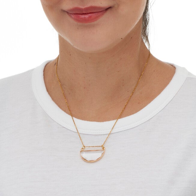 Crystal Half Moon Goldtone Jewelry Set, WHITE, alternate image number null