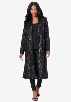 Plus Size Sequin Duster
