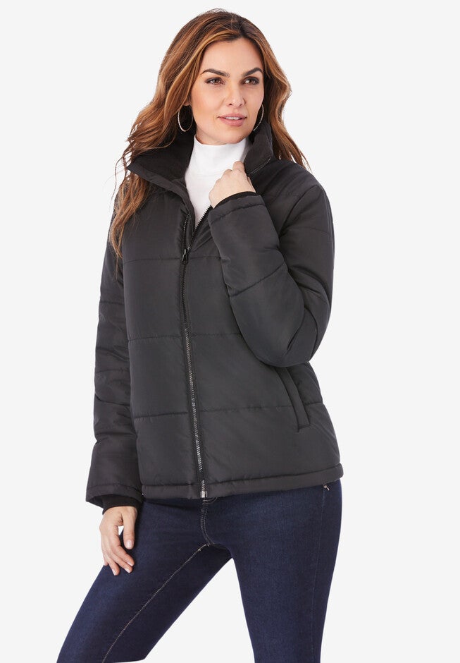 Short Puffer Jacket, BLACK, hi-res image number 0