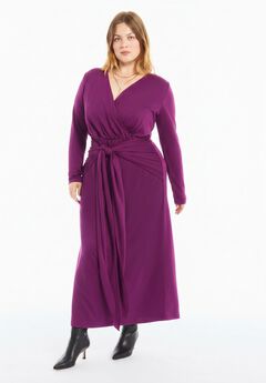 Tie-Waist Knit Maxi Dress