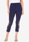 Embellished Capri Legging, NAVY GOLD EMBELLISHMENT, hi-res image number null