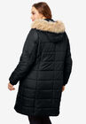 Mid-Length Puffer Jacket with Hood, , alternate image number null