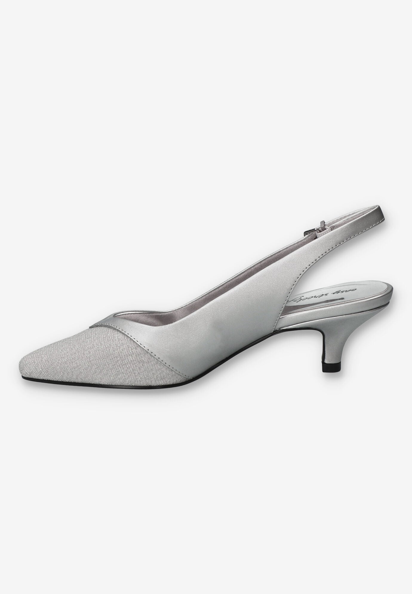 Vivid Slingback Pump, SILVER SATIN, alternate image number 4