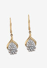 Gold & Sterling Silver Cluster Drop Earrings with Diamond Accent, GOLD, hi-res image number 0