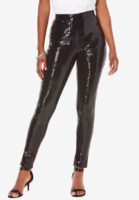 Sequin Legging, BLACK, hi-res image number null