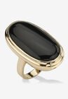 Gold-Plated Black Onyx Ring, GOLD, hi-res image number 0