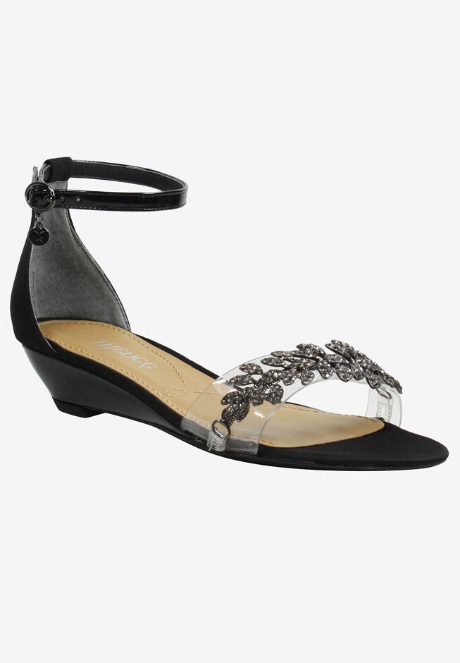 Eviana Sandal , BLACK SATIN, hi-res image number null