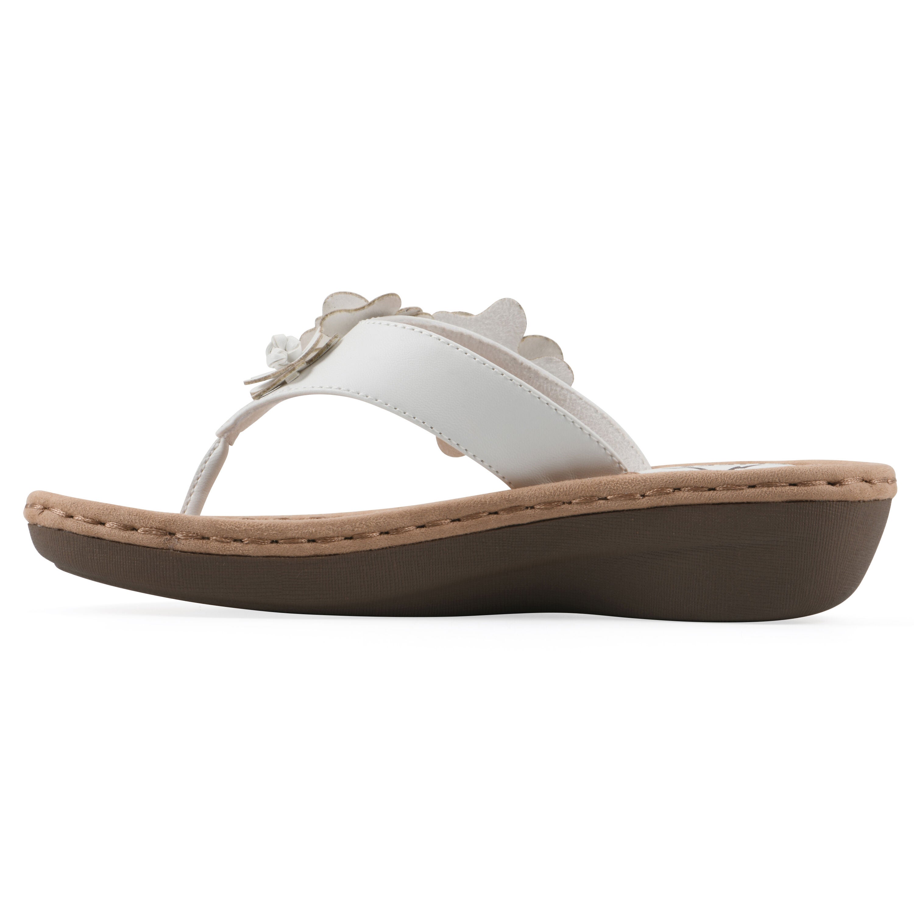 Cassilia Floral Mini Wedge Sandal, WHITE SMOOTH, alternate image number 3