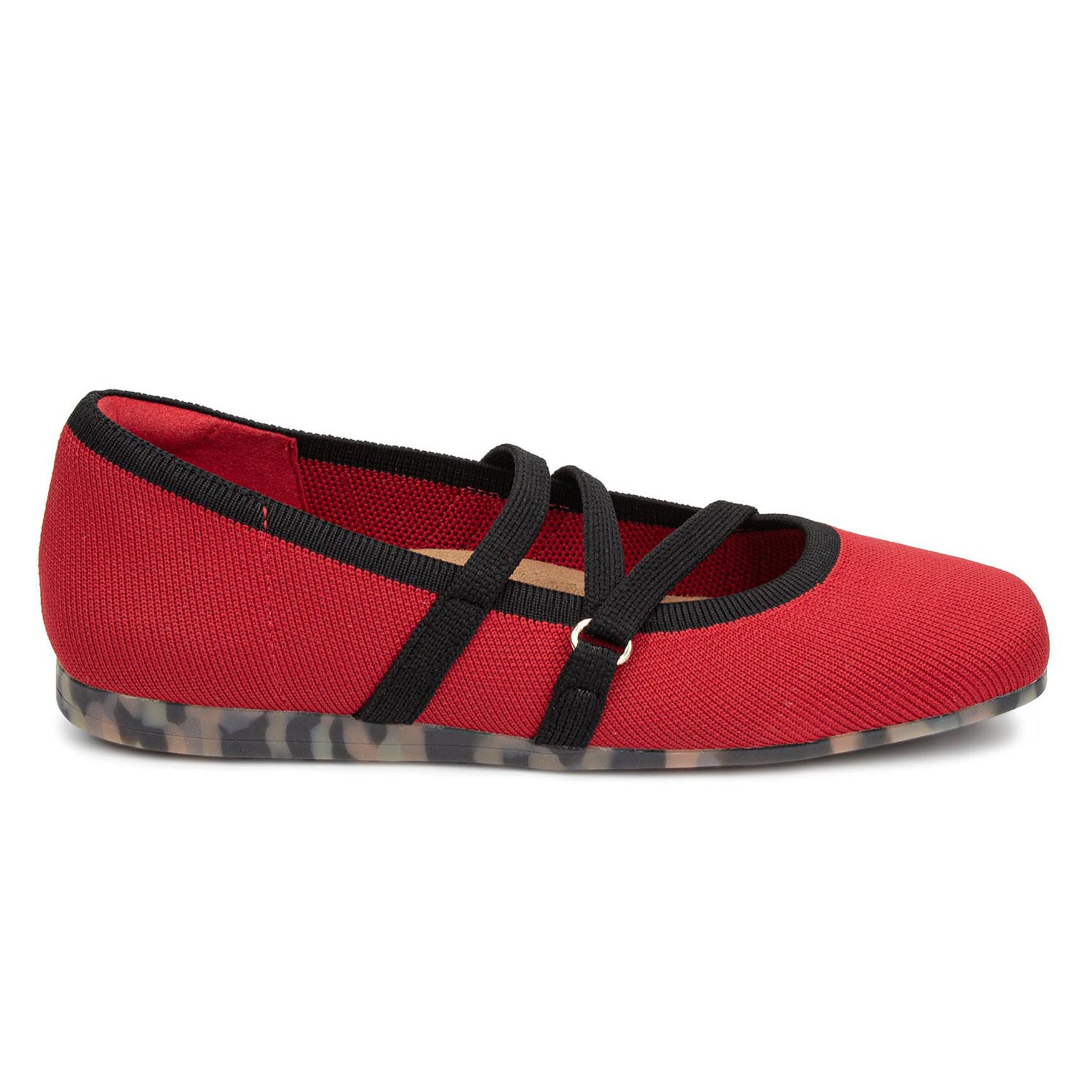Nicolette Zig Zag Stretch Knit Flat, RED KNIT, alternate image number 2