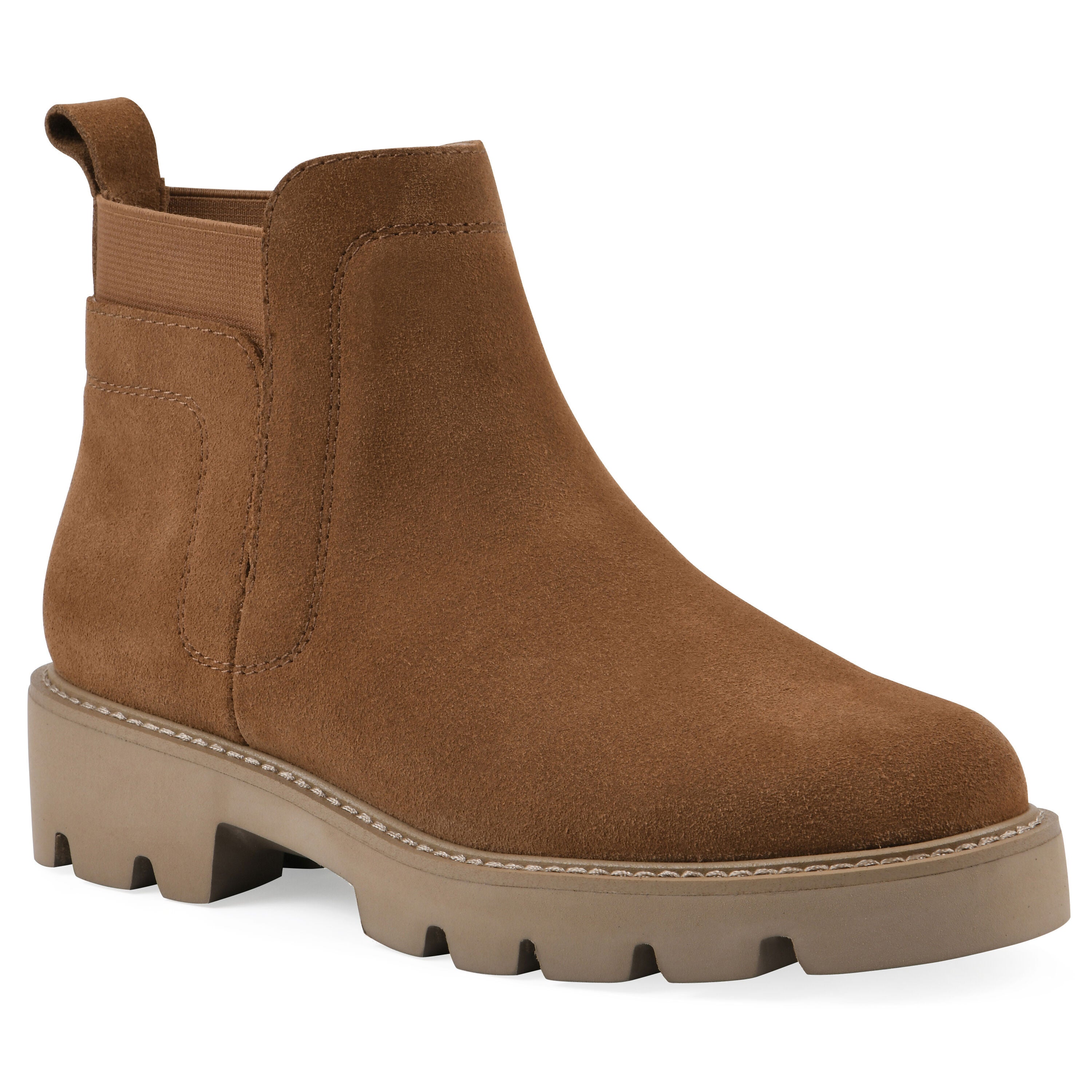 Glassie Lug Sole Chelsea Bootie, WHISKEY SUEDE, hi-res image number 0
