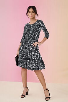 Plus Size Stretch Knit Fit-And-Flare Dress