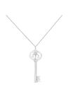 Sterling Silver Diamond Accent Libra Zodiac Key Pendant Necklace, , on-hover image number null