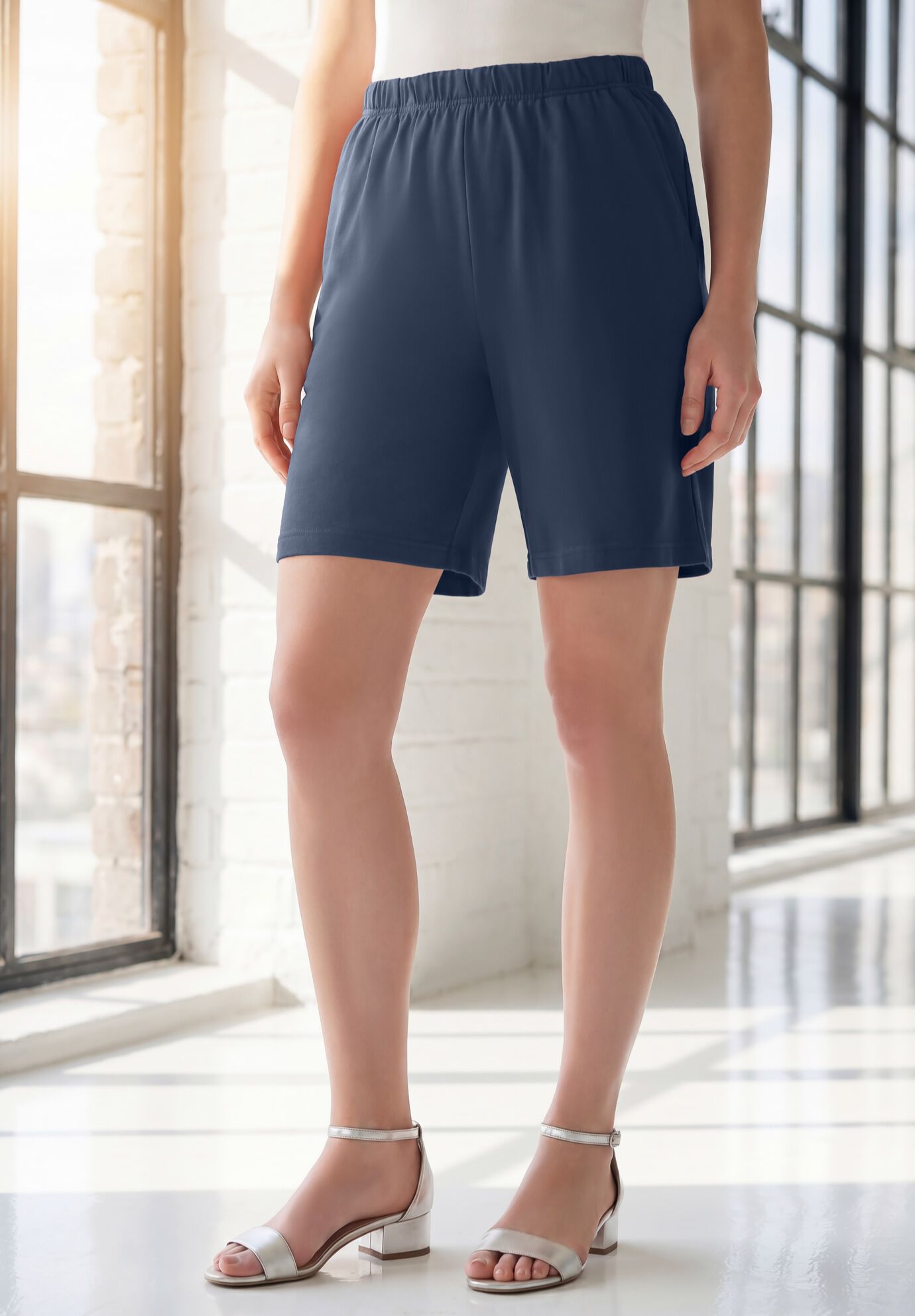 Plus Size Soft Knit Pull-On Short