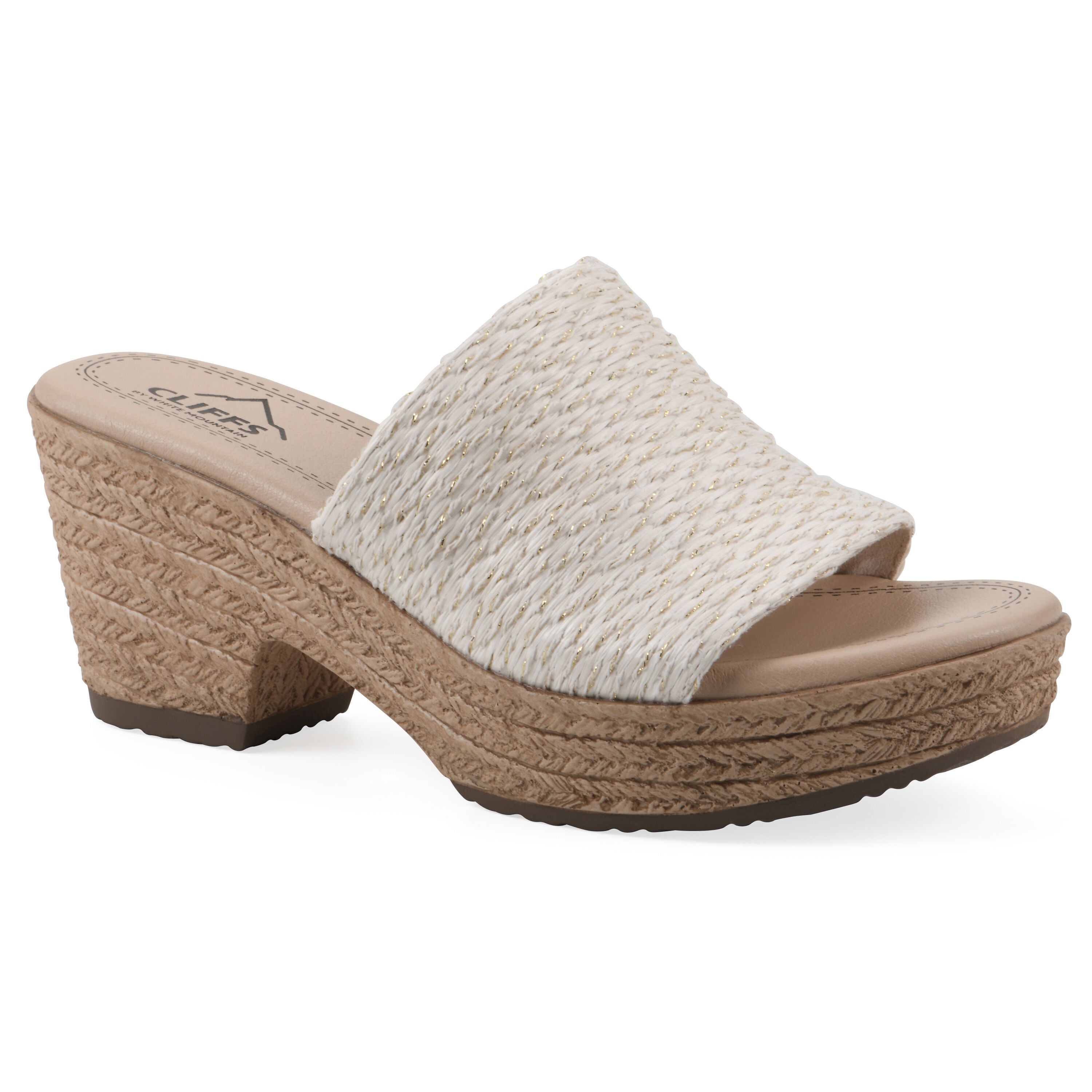 Biancia Wedge Sandal, WHITE METALLIC, hi-res image number 0